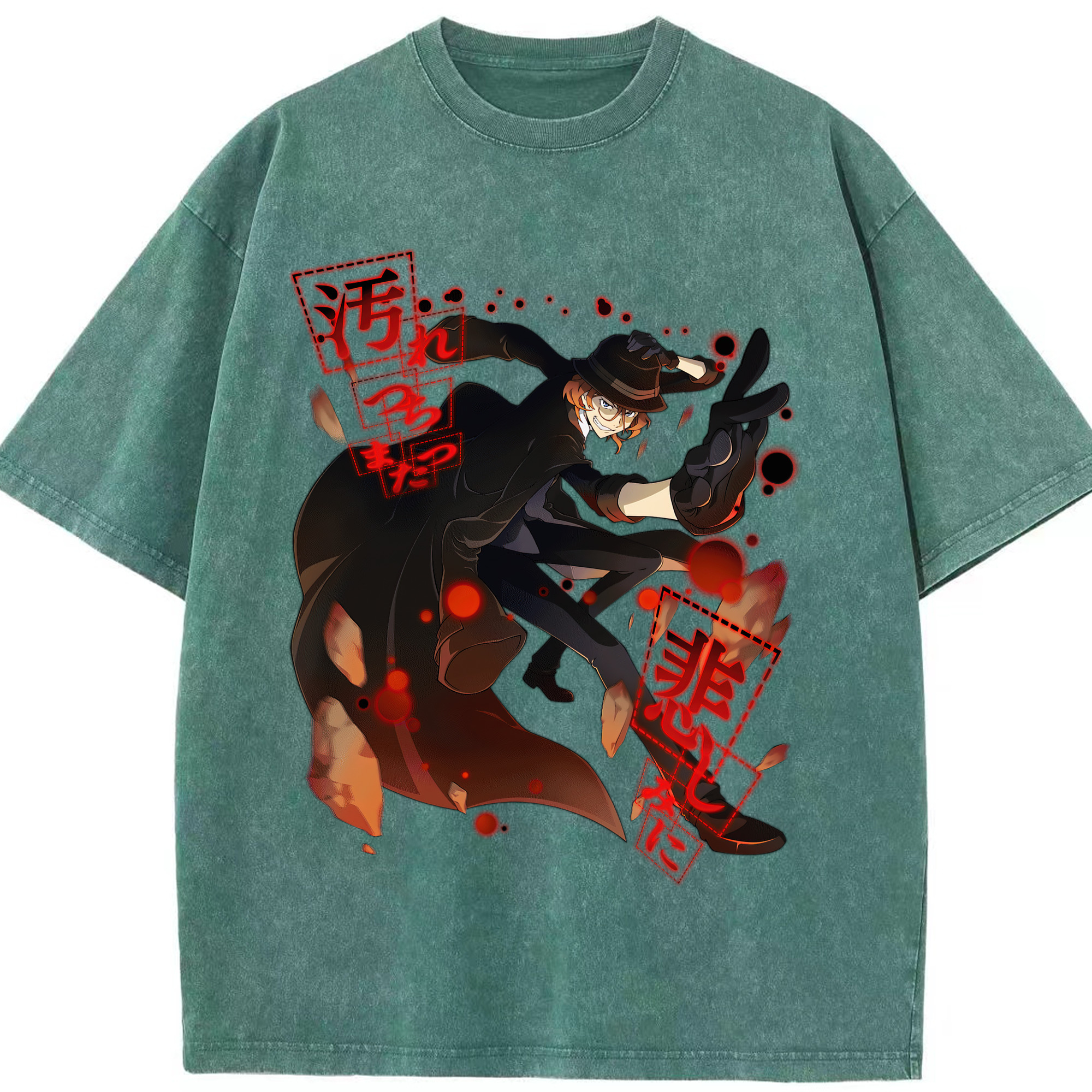 （画像用） 文豪ストレイドッグス Bungo Stray Dogs 綿100% ヴィンテージ風 半袖Tシャツ（フロントプリント）